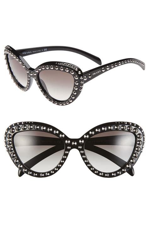 cat eye women prada sunglasses|Prada cat eye studded sunglasses.